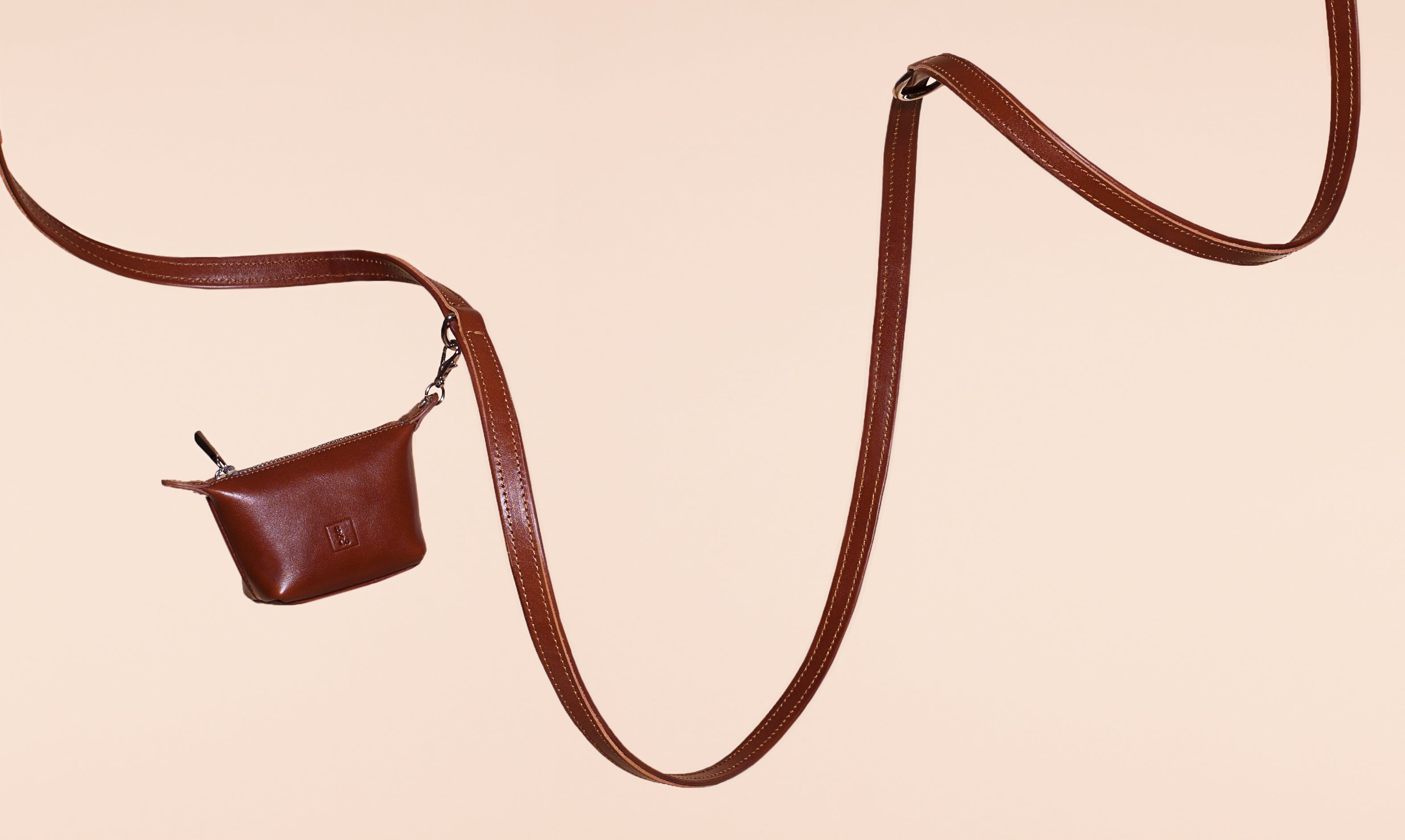 Leather Waste Bag Holder in Cognac