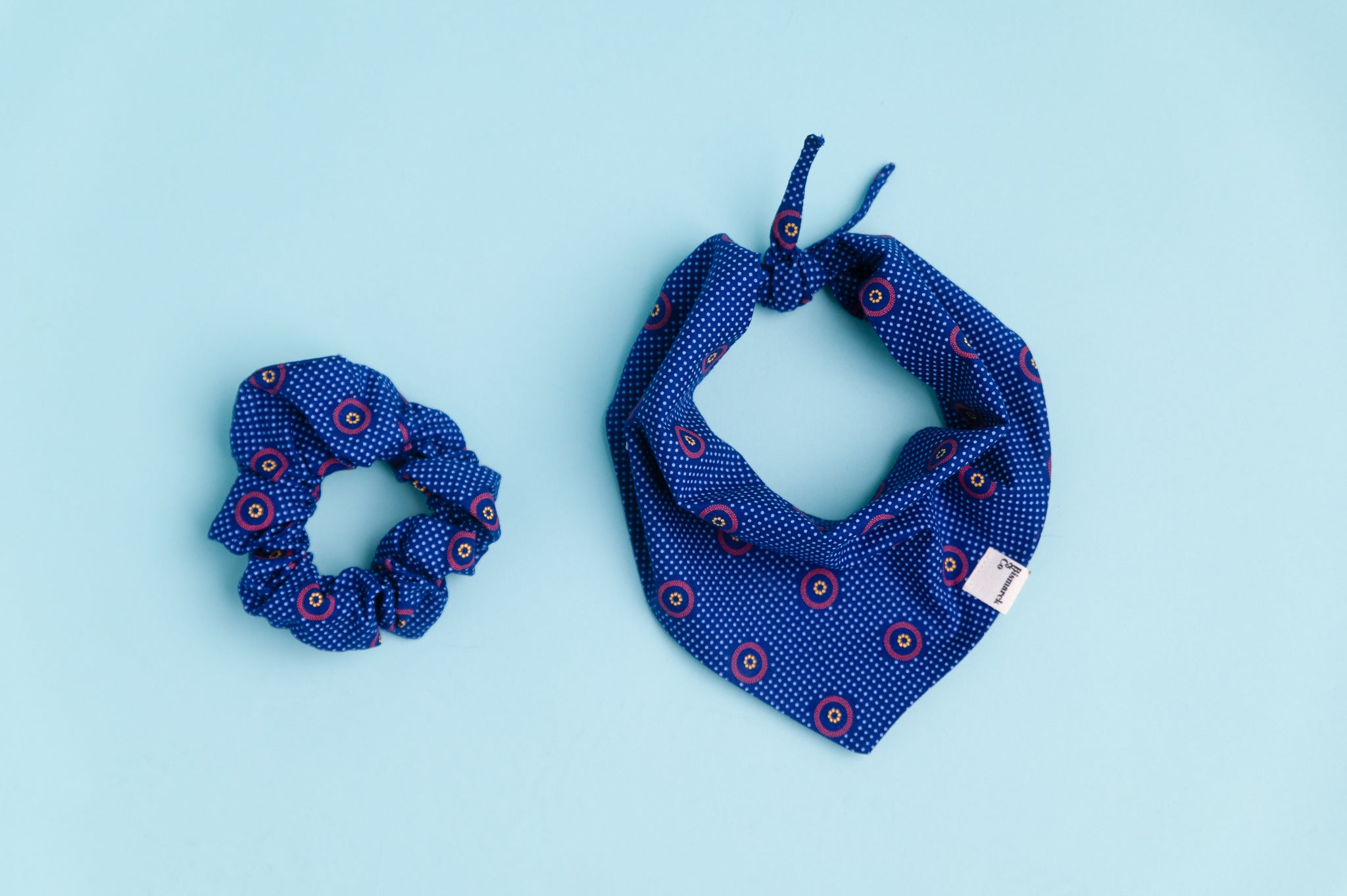 Bandana & Scrunchie Set in Dark Blue