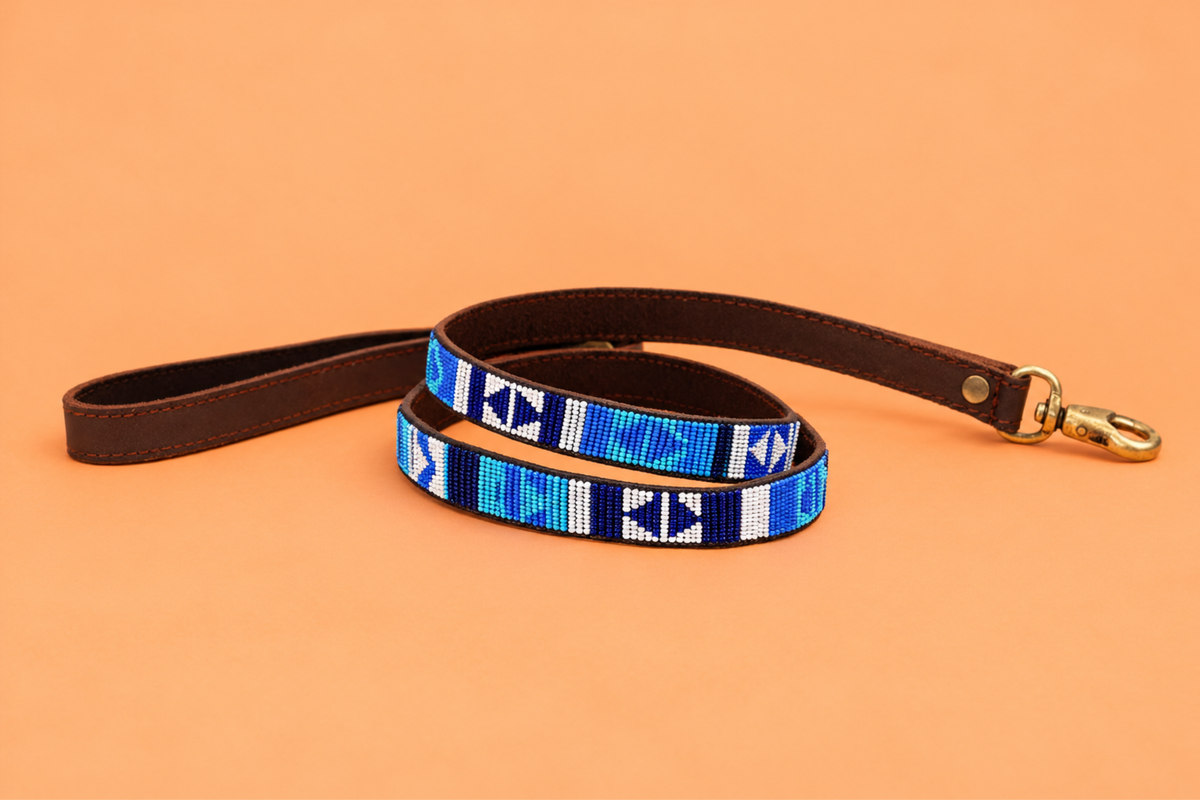 Beaded Leash | Blue Ocean